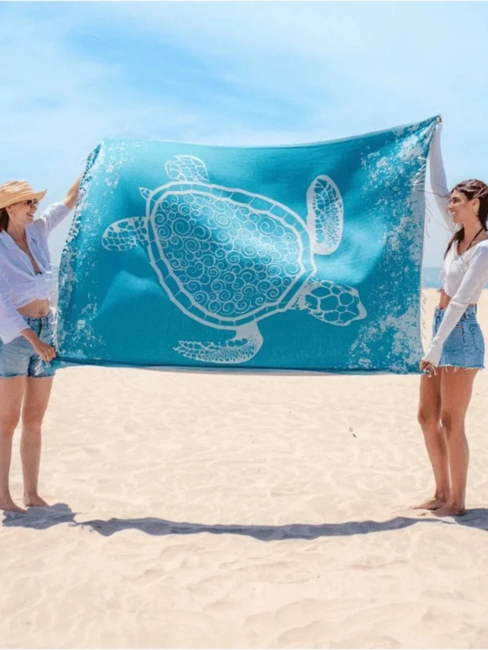 Sand Cloud - Teal Sea Turtle Reef XL Towel — NEW